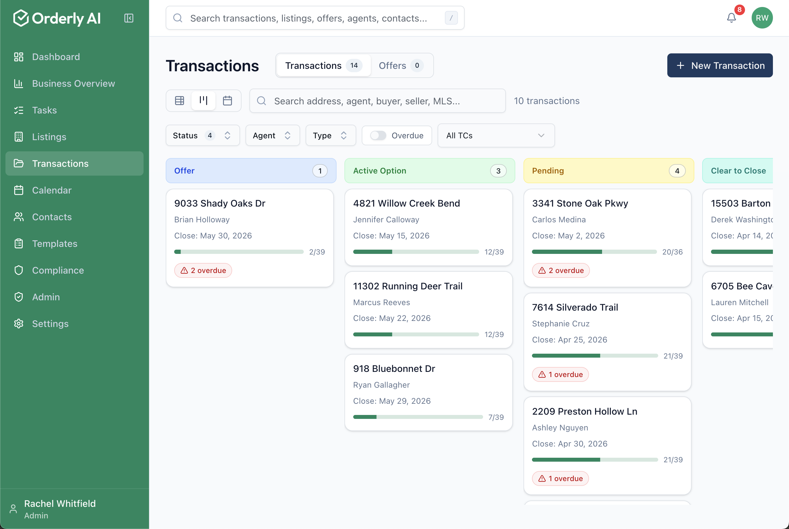 Orderly AI — Contract-to-Close Platform for Texas Transaction Coordinators